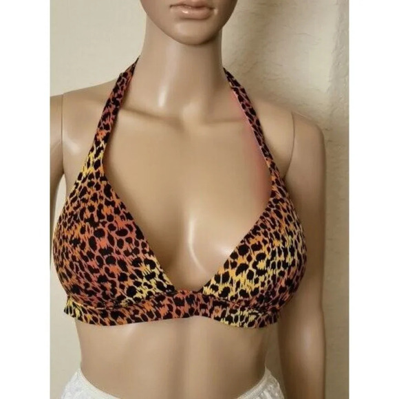 Victoria's Secret Other - Victoria's Secret Bikini Top Halter Tie Swimsuit multicolor Animal Print size M